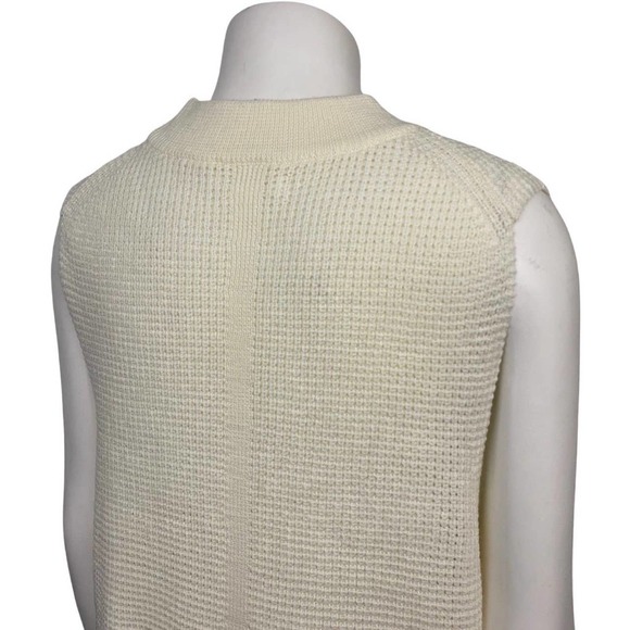 NWT White Merino Sleeveless Pullover Sweater Hi Low Cut / Women’s Medium * - Picture 4 of 4